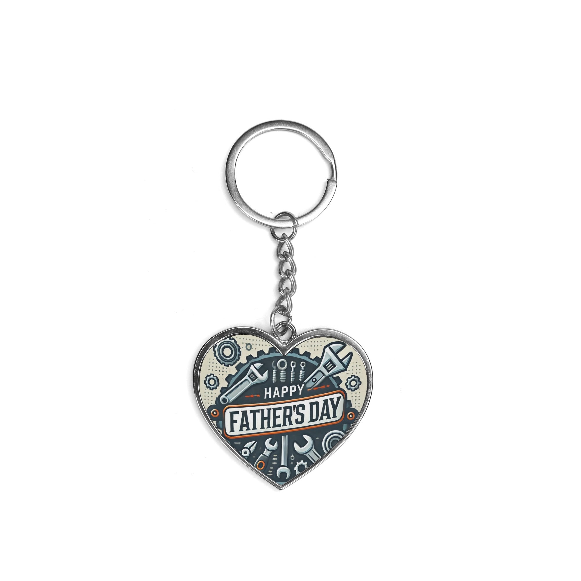 Happy Father's Day Double-Sided Heart Shaped Keychain