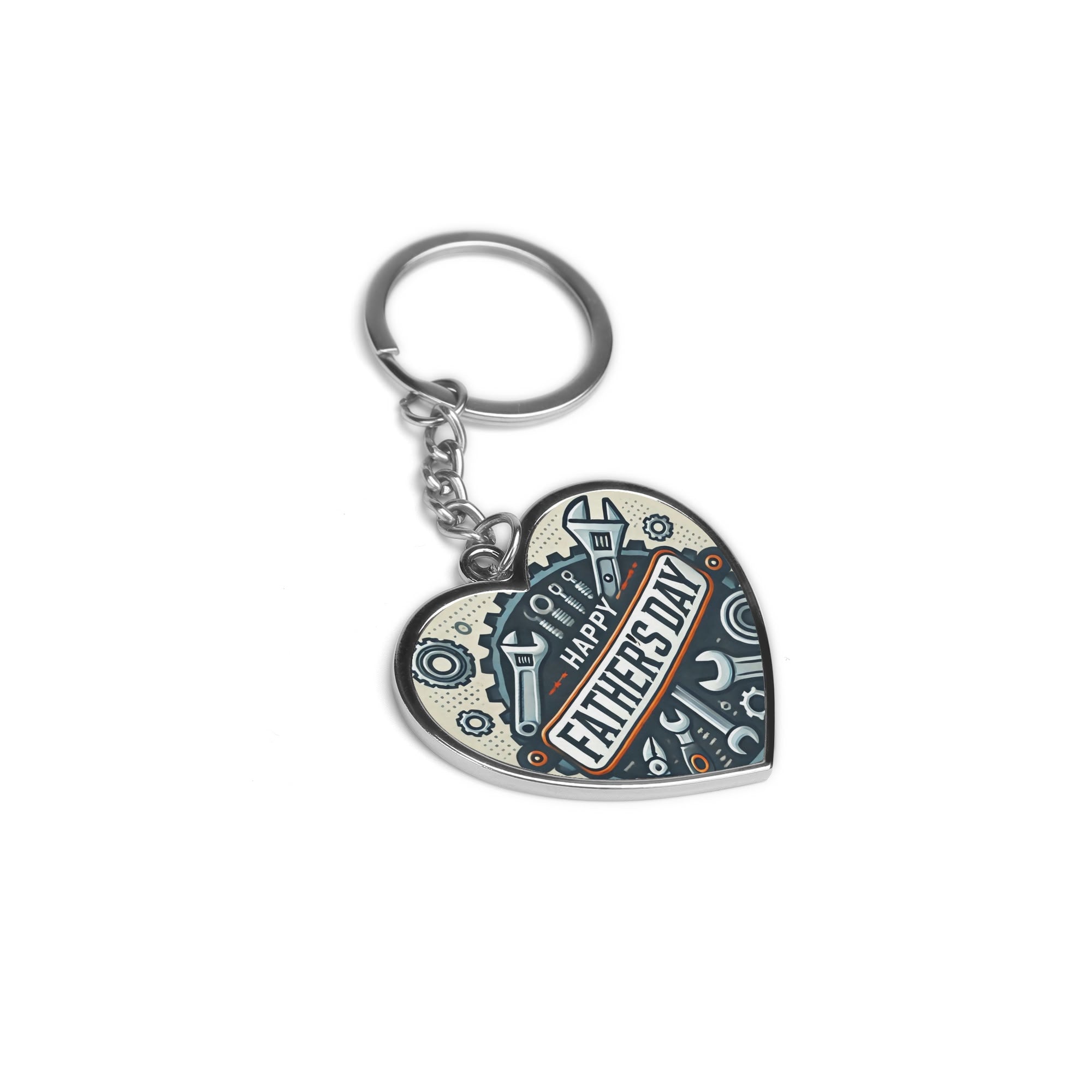 Happy Father's Day Double-Sided Heart Shaped Keychain