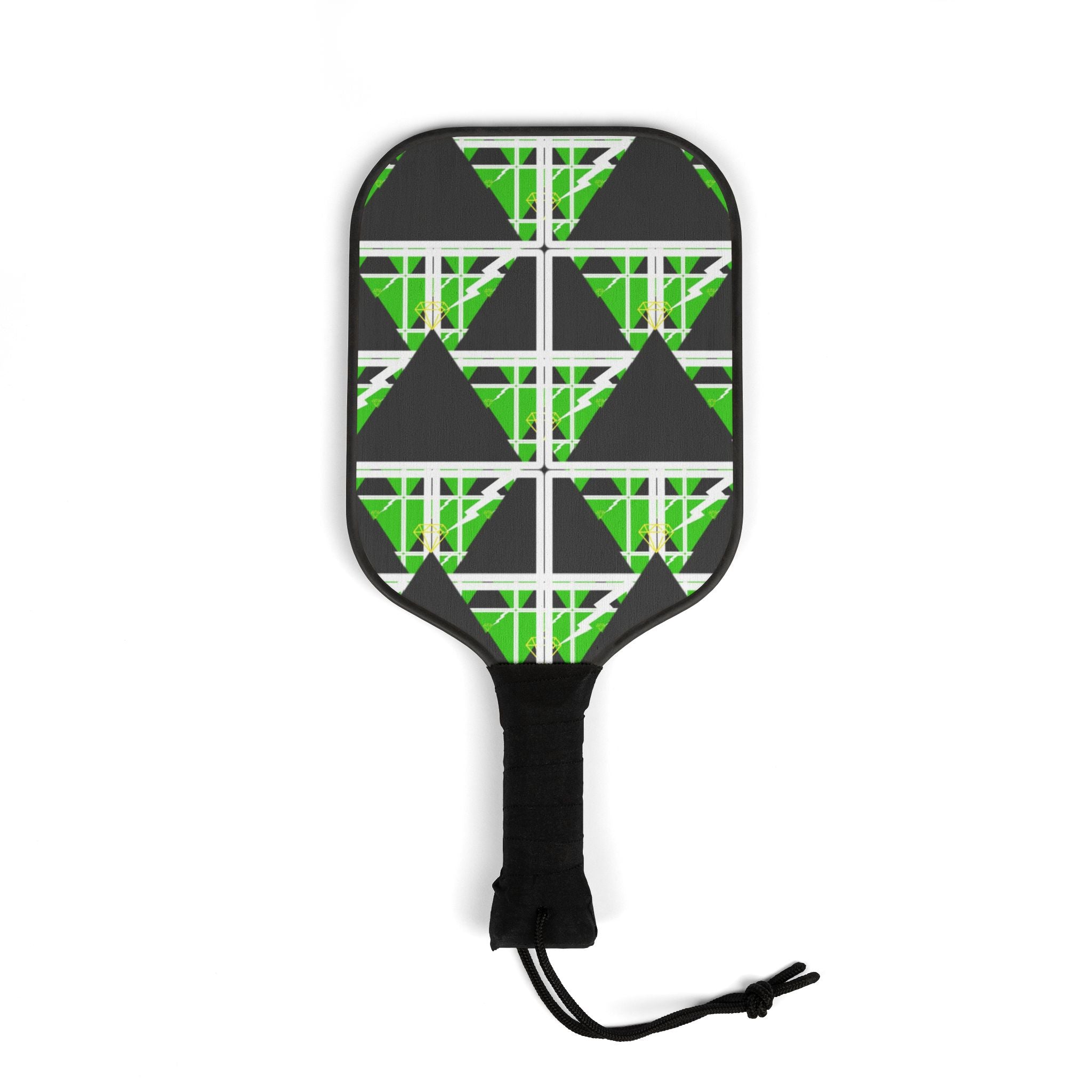 Green Triangle Pattern Pickleball Set