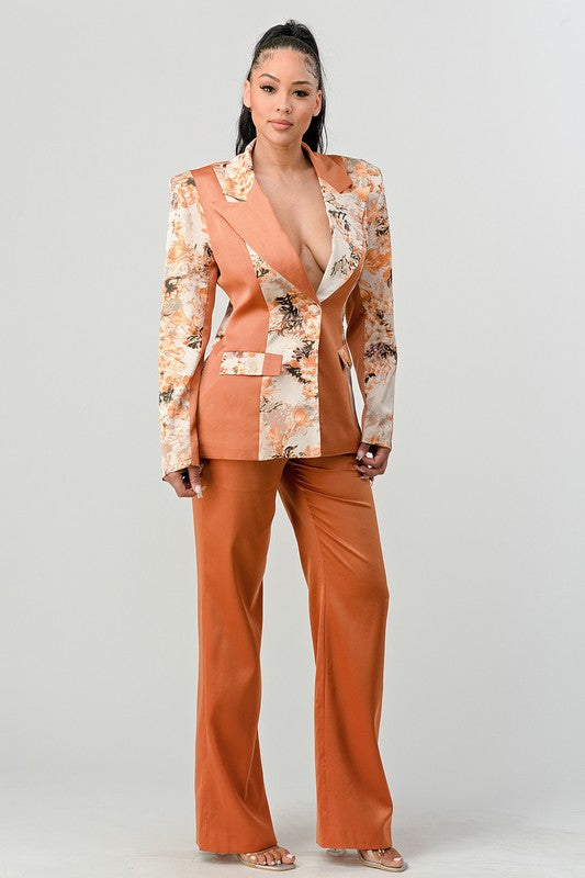 Women's Athina Transition Print Blazer and Pants Suit