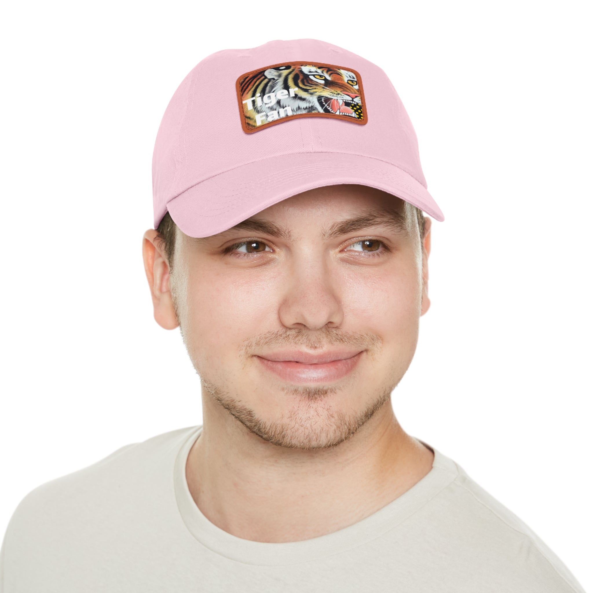 Tiger Fan Dad Hat with Leather Patch (Rectangle)