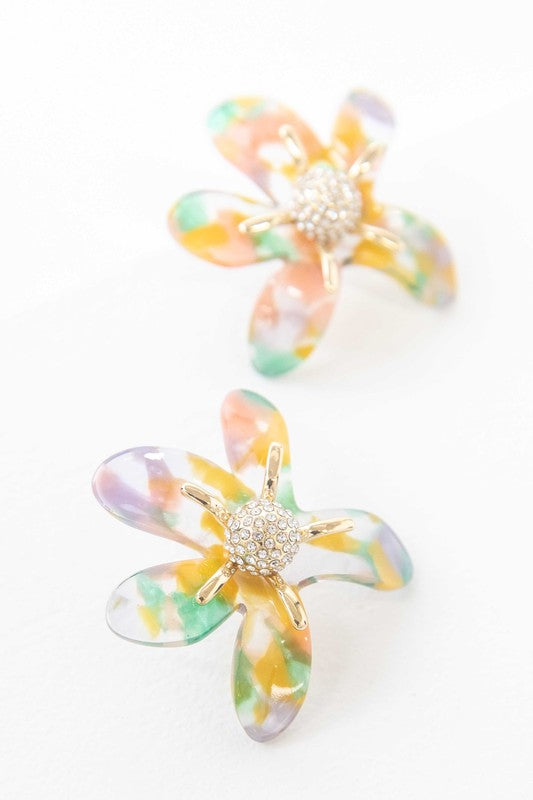 Flower Power Colorful Post Earrings