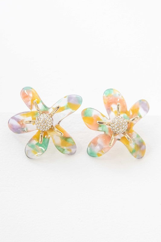 Flower Power Colorful Post Earrings