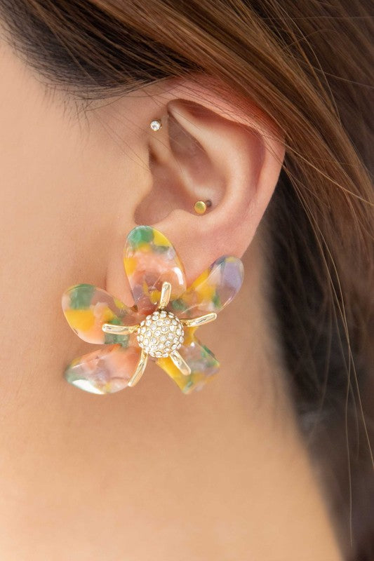 Flower Power Colorful Post Earrings