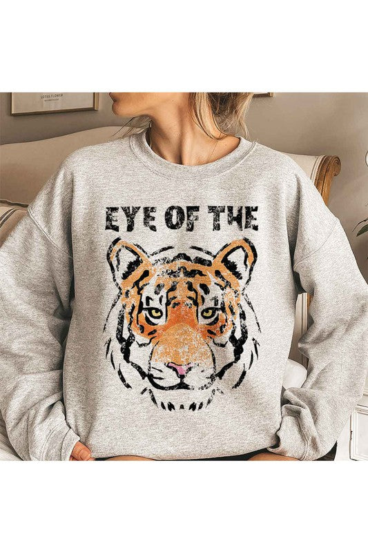 Women's Eye of the Tiger Oversized Graphic Sweatshirt