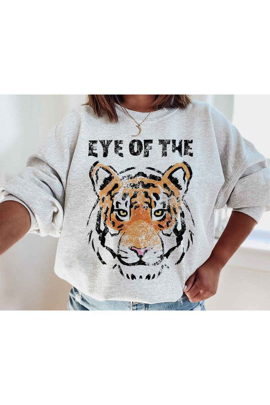 Women's Eye of the Tiger Oversized Graphic Sweatshirt