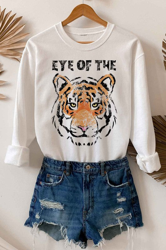 Women's Eye of the Tiger Oversized Graphic Sweatshirt