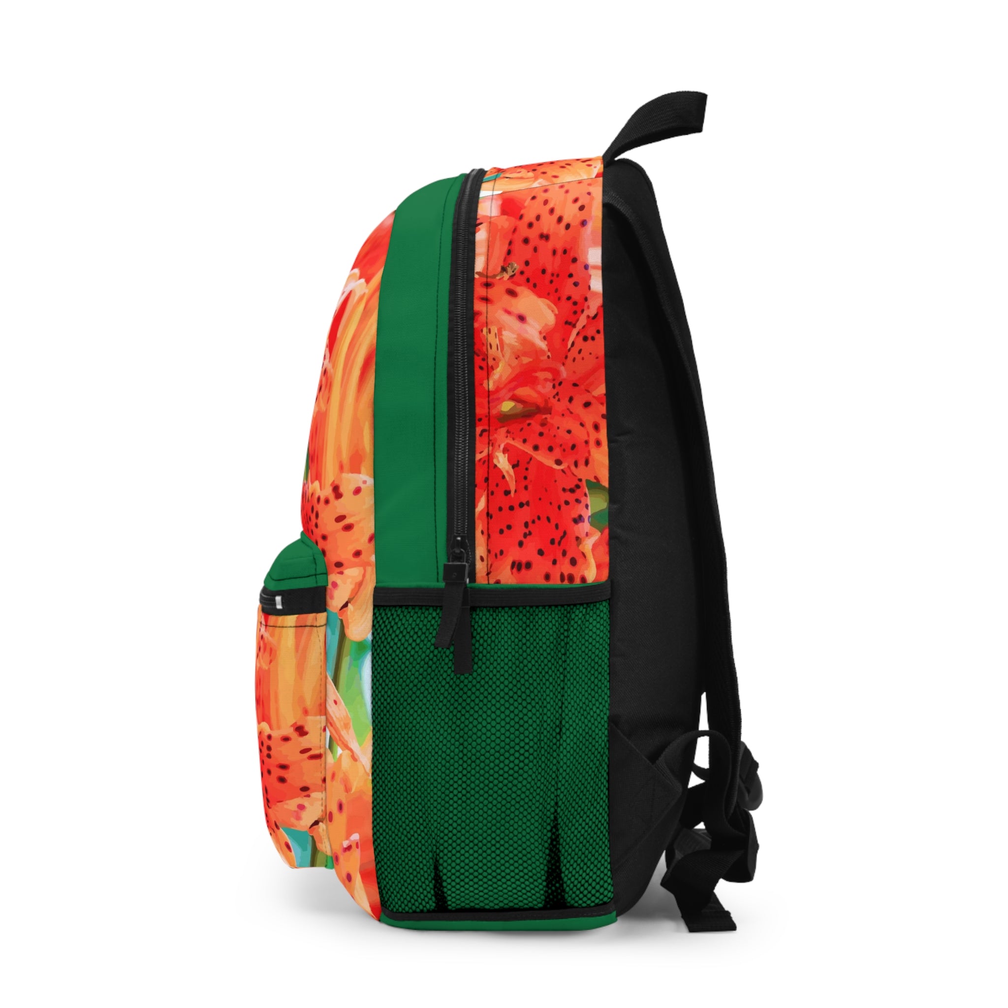 Orange Tiger Lily Personalizable School Backpack