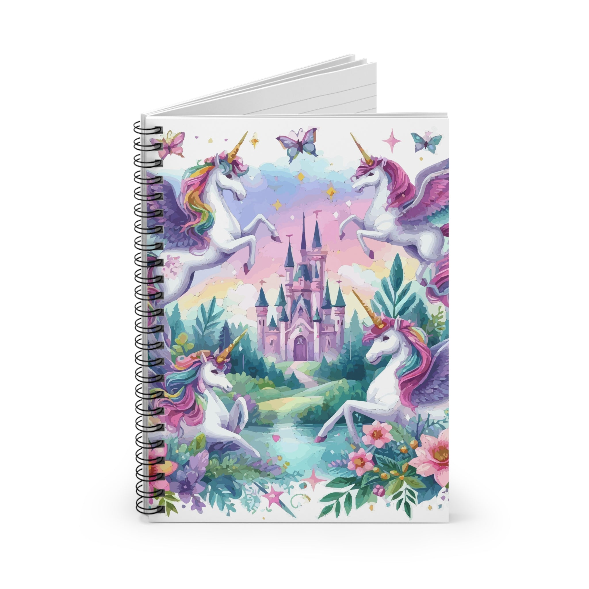 Flying Unicorns Spiral Notebook with Ruled Lines