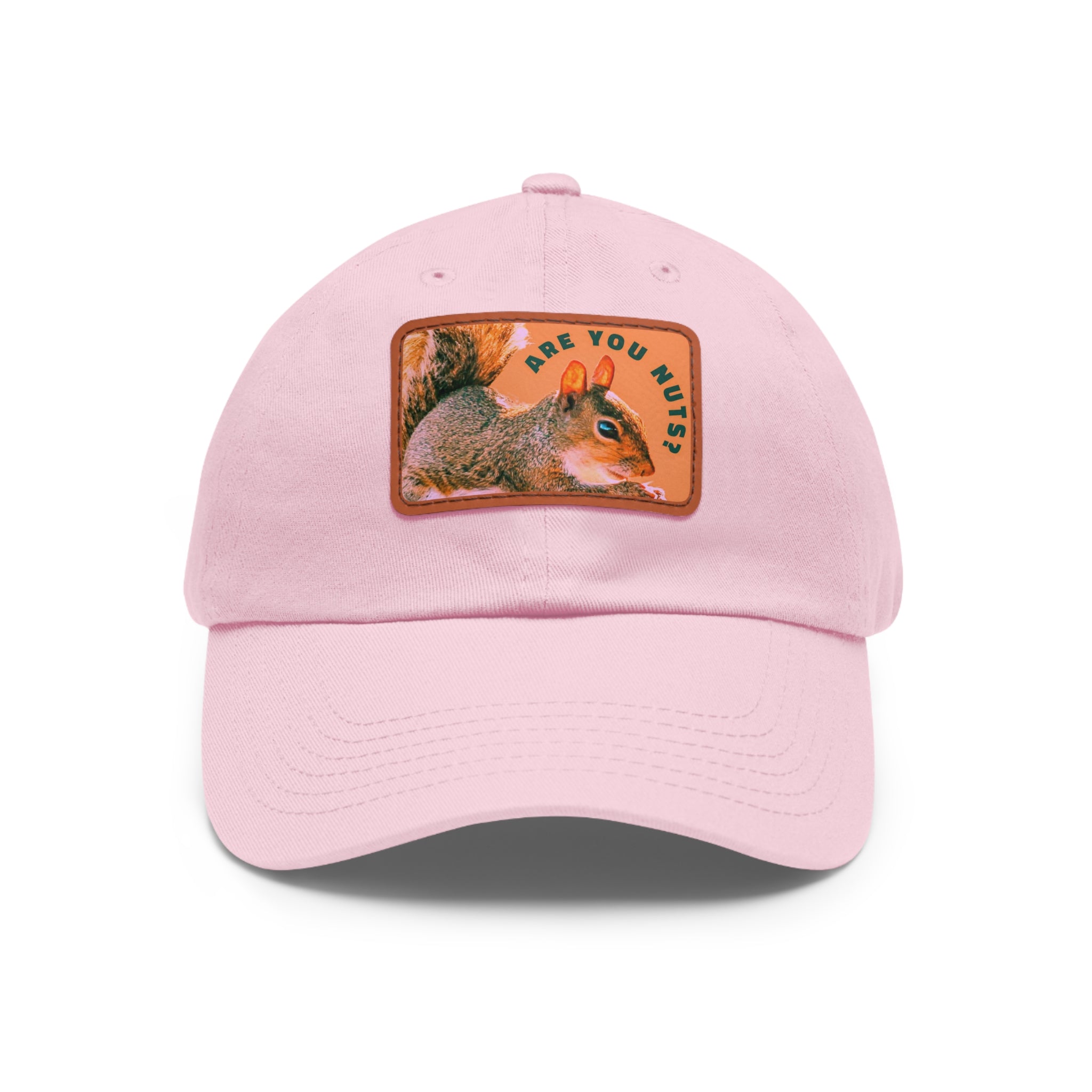 Are You Nuts? Squirrel Hat with Rectangular Leather Patch
