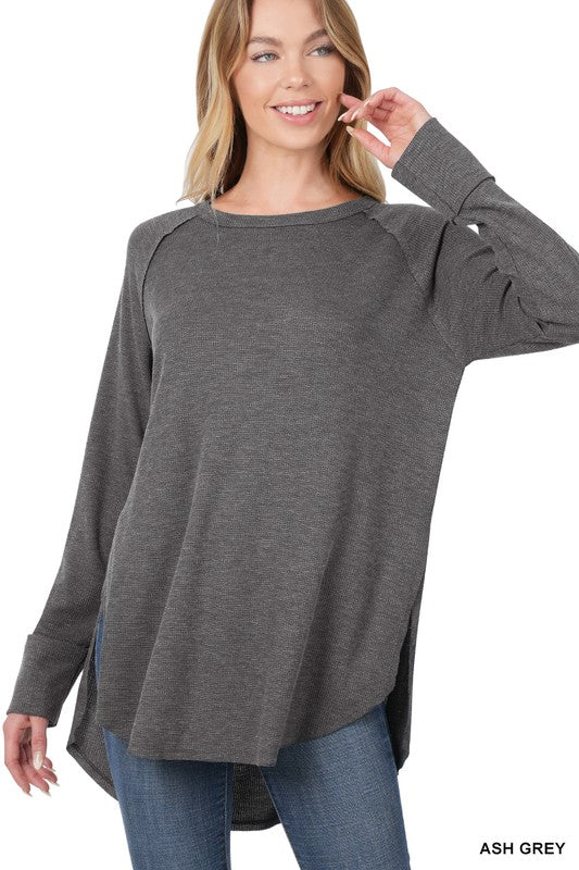 Women's Baby Waffle Raglan Sleeve Shirt