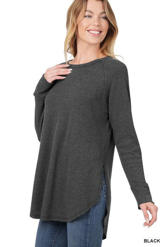 Women's Baby Waffle Raglan Sleeve Shirt