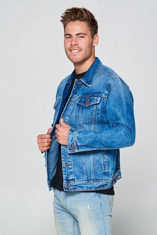 Men's Blue Denim Button Up Jacket