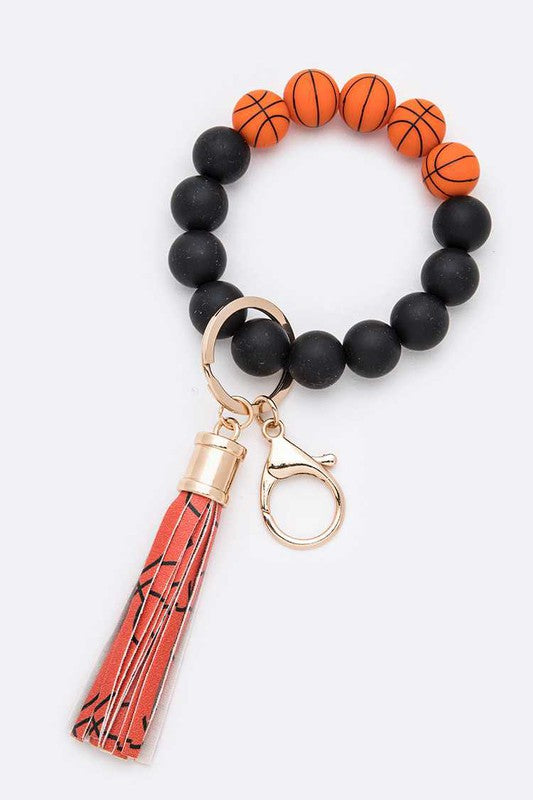 Basketball Silicon Beads Key Chain Bracelet