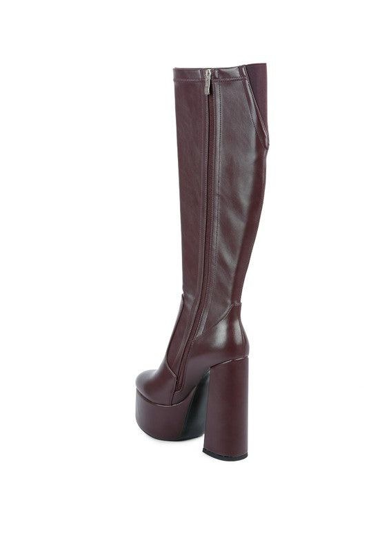 Coraline High Block Heeled Calf Boots