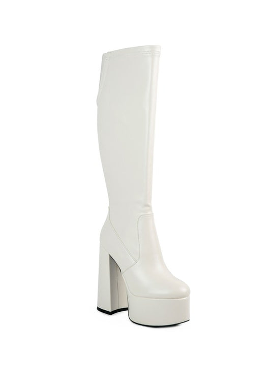 Coraline High Block Heeled Calf Boots