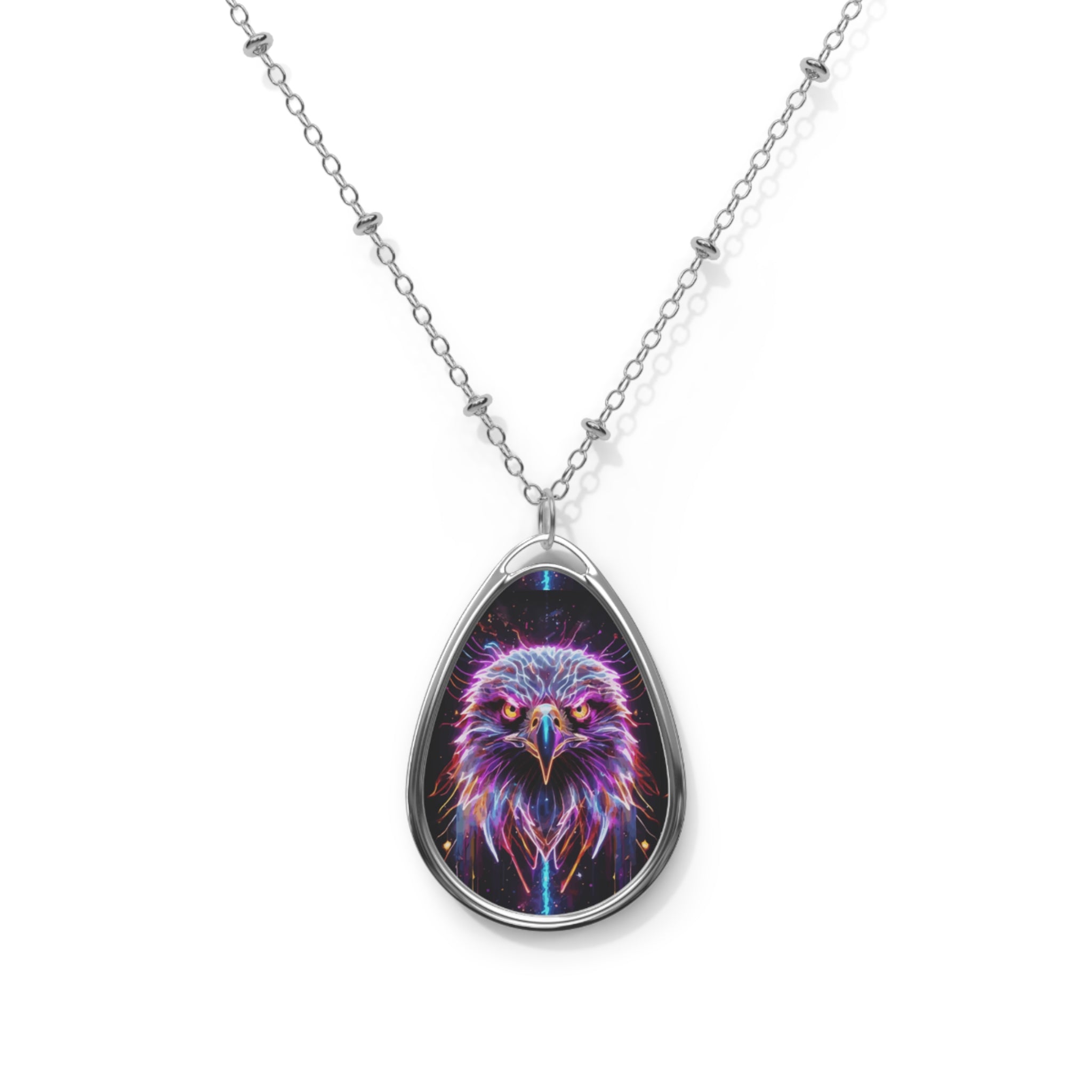 Electric Eagle Oval Necklace