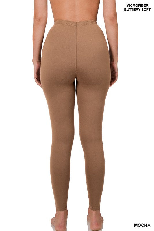 Women's Brushed DTY Microfiber Full-Length Leggings