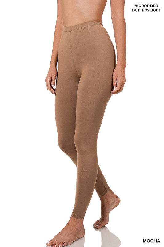 Women's Brushed DTY Microfiber Full-Length Leggings