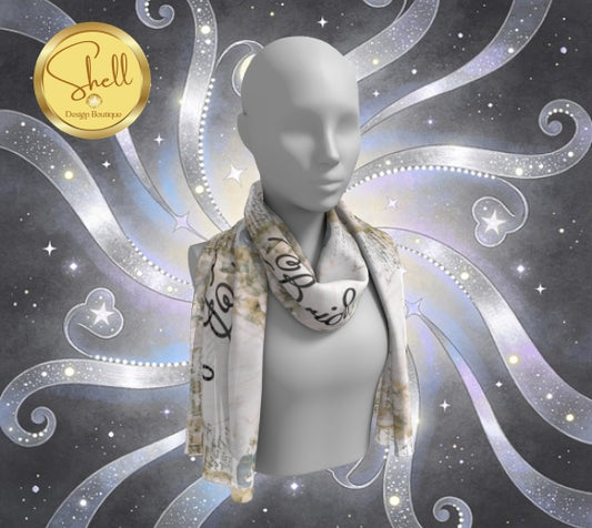 Elegant Antique Bride Pattern Long Scarf