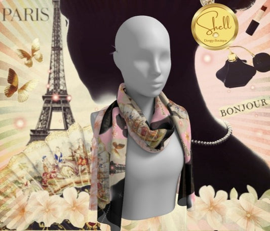 Paris France Female Model Long Scarf