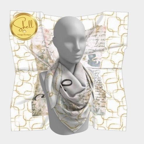 Golden Antique Bride Square Scarf