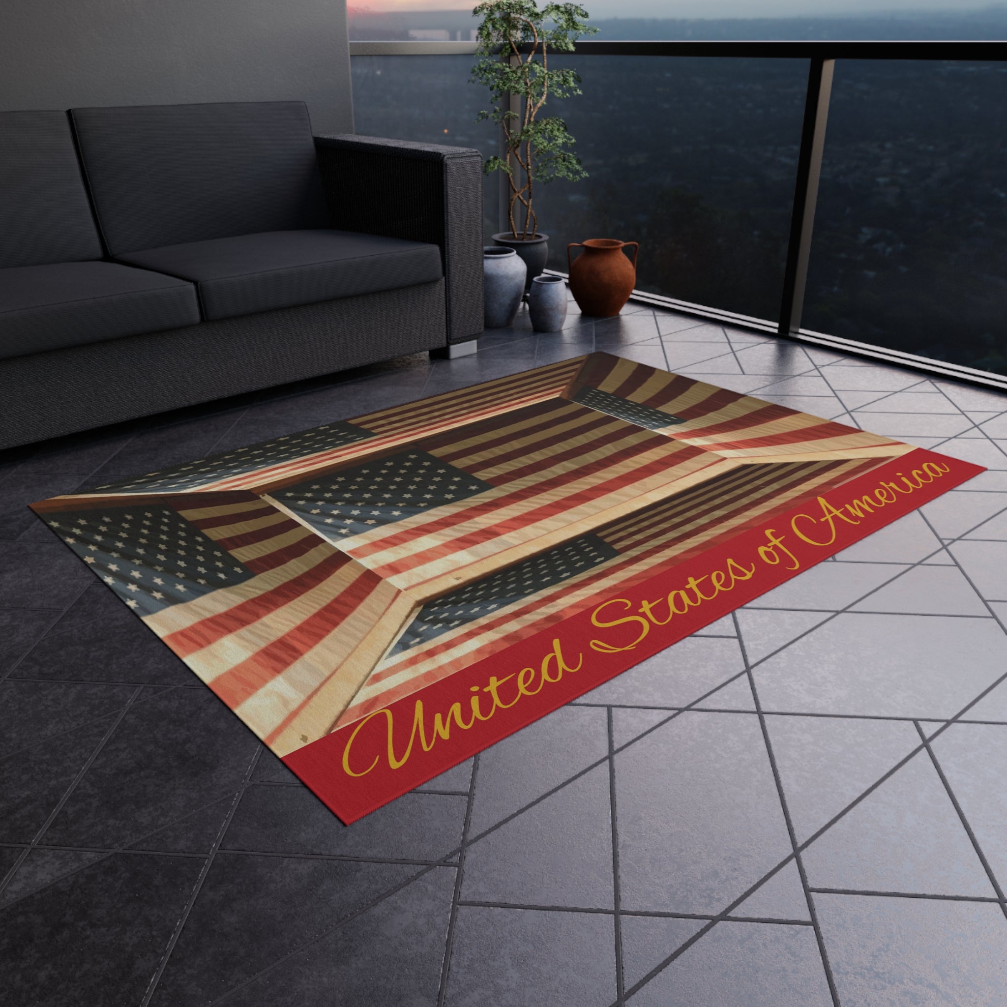 United States of America Flag Outdoor Rug