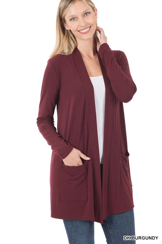 Women's Slouchy Pocket Open Cardigan