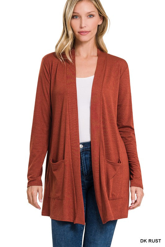 Women's Slouchy Pocket Open Cardigan