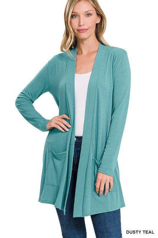 Women's Slouchy Pocket Open Cardigan