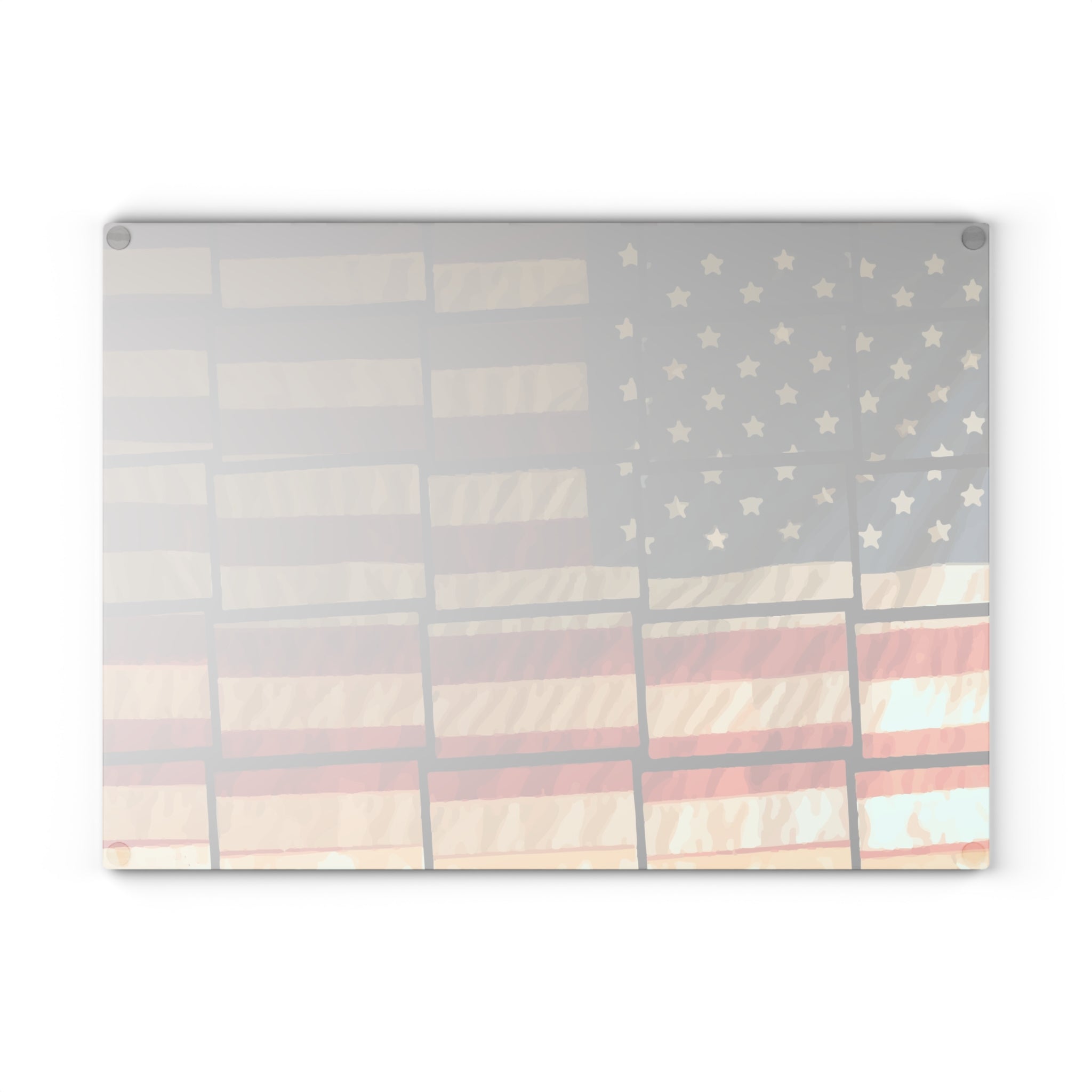 US American Flag in Blocks Glass Cutting Board