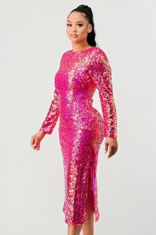 Sequin Glamour Maxi Party Dress