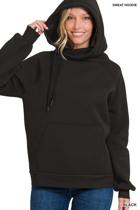 Women's Side Hoodie Sweatshirt With Kangaroo Pocket