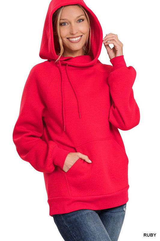 Women's Side Hoodie Sweatshirt With Kangaroo Pocket