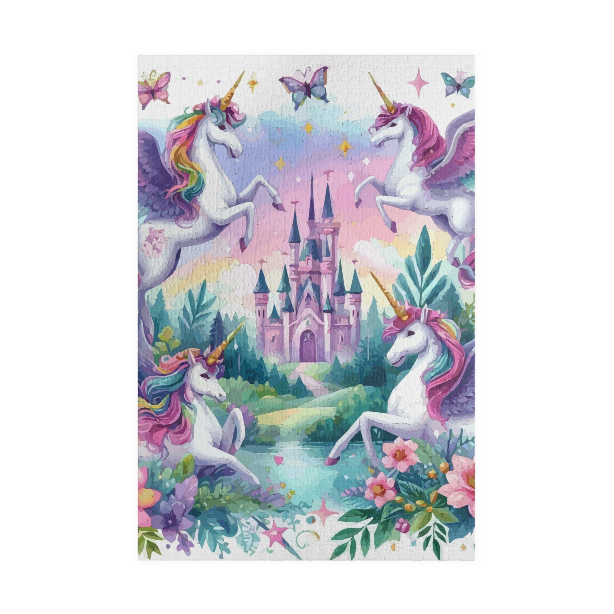 Castle with Flying Unicorns Puzzle (110, 252, 520, 1014-piece)