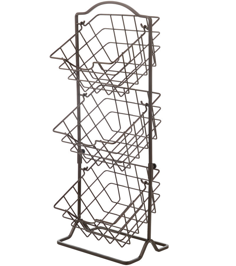 Multi-layer Wrought Iron Storage Shelf with Baskets