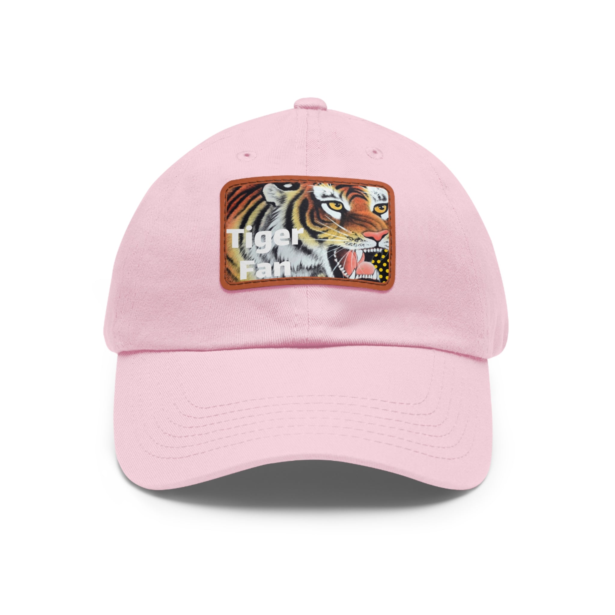 Chapeau de papa unisexe Tigers Fan avec patch en cuir rectangulaire