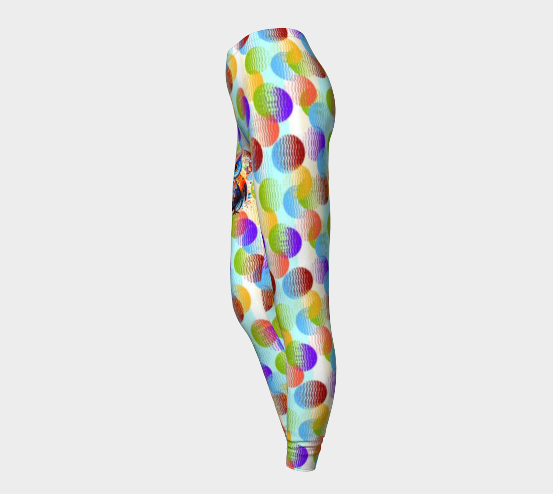 Colorful Spotted Hoot Owl Fun Leggings
