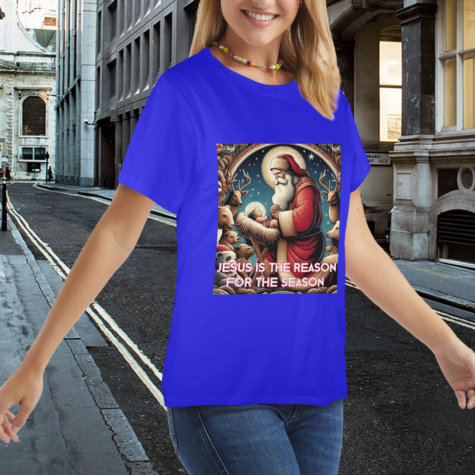 Women's Jesus is the Reason for the Season Graphic T-shirt（Made in USA）