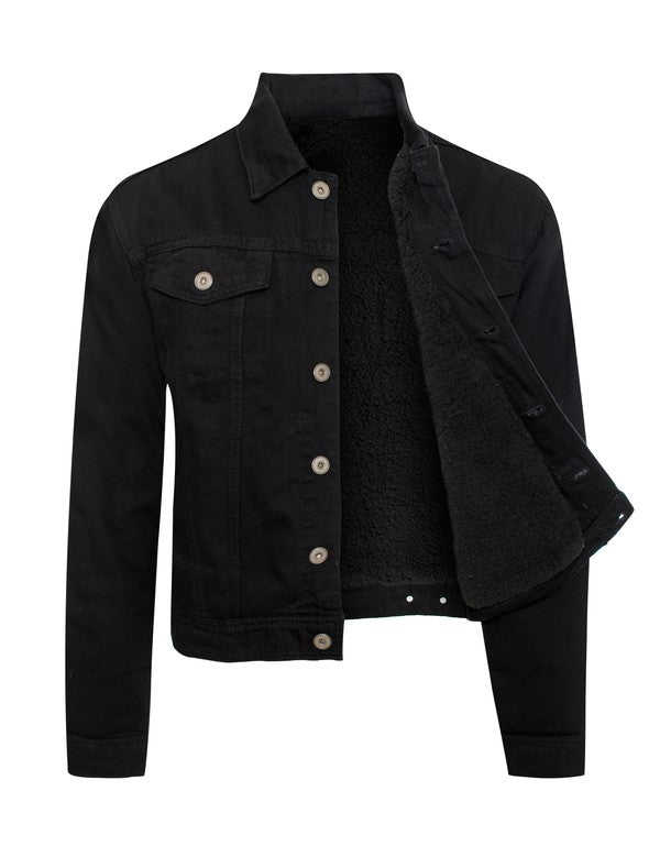 Men's Denim Jacket with Sherpa Lining