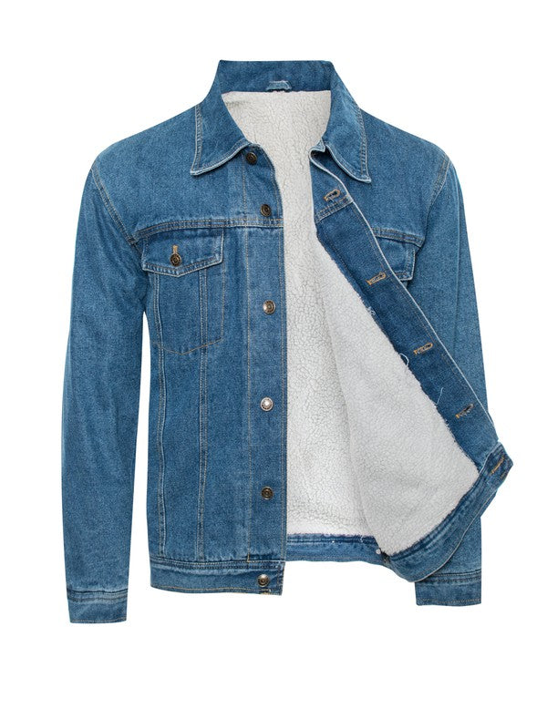 Men's Denim Jacket with Sherpa Lining