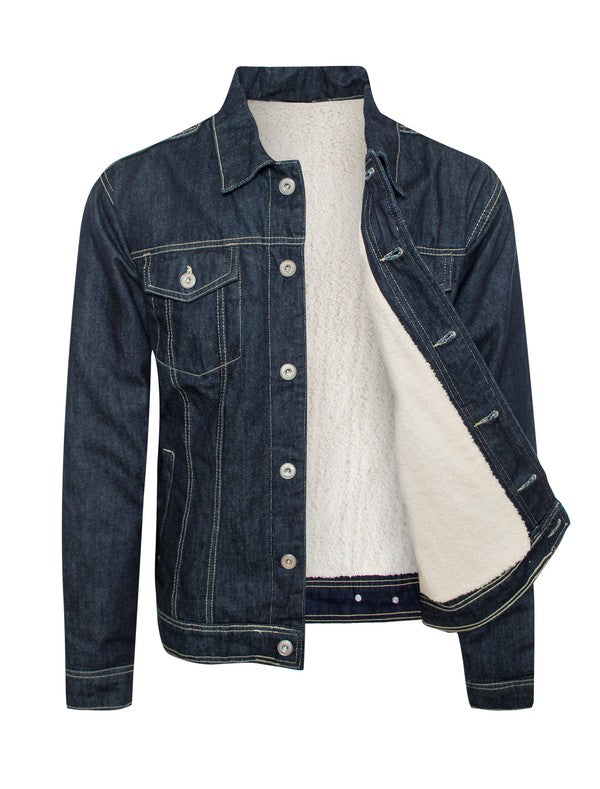 Men's Denim Jacket with Sherpa Lining