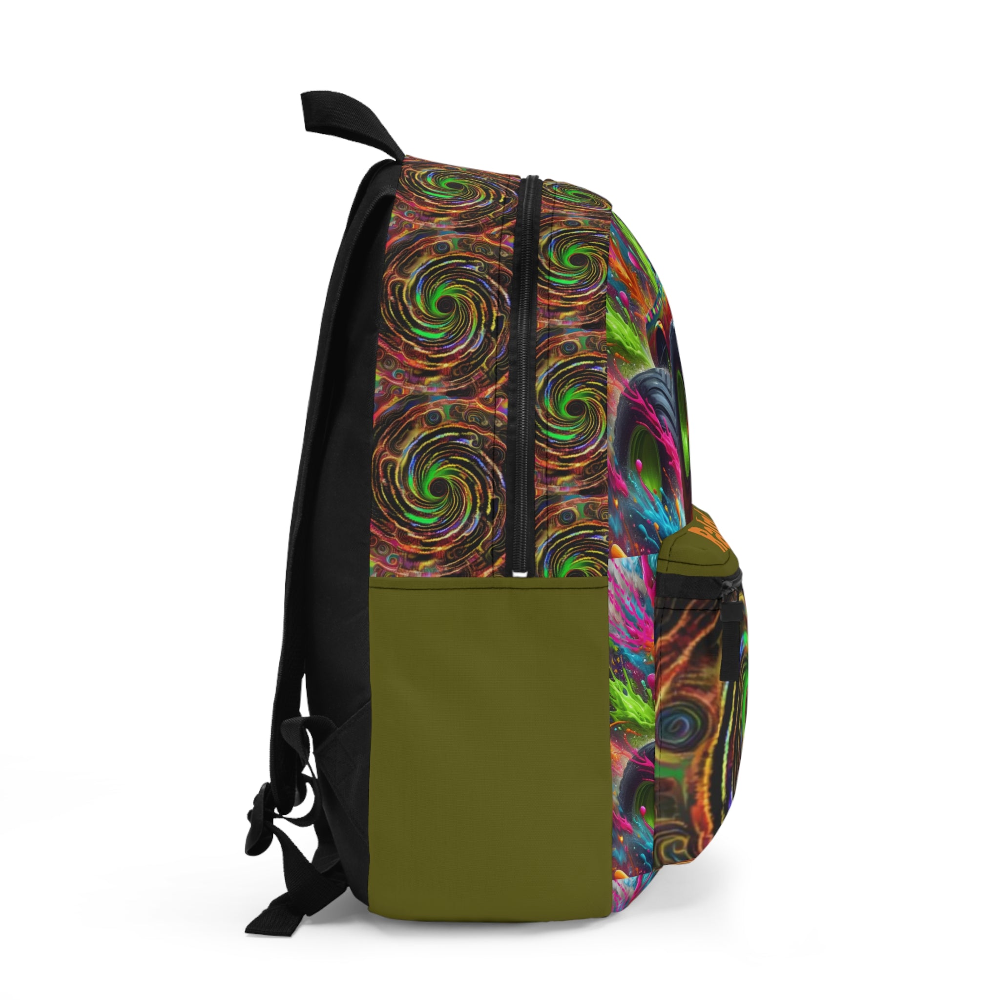 Monster Truck Backpack — Personalized  Name Kids School Bag with Neon Swirl Design