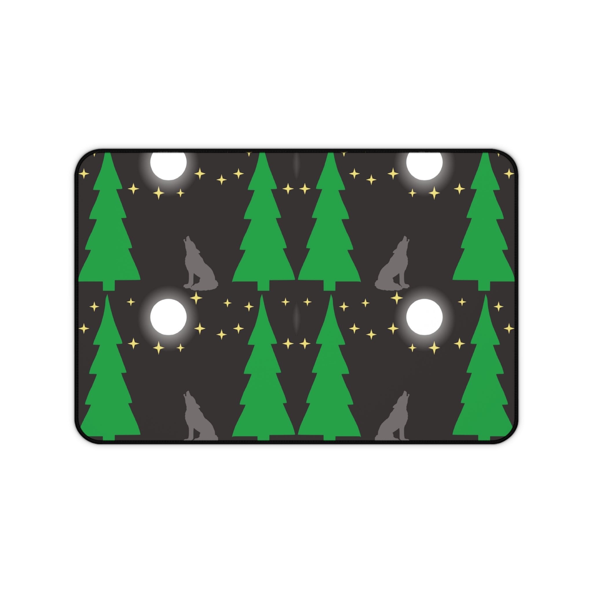 Grey Wolves Howling at the Moon Desk Mat