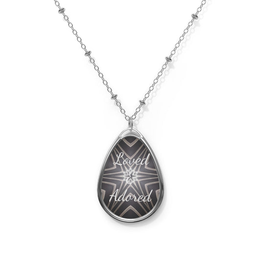 Loved & Adored Black Star Oval Necklace