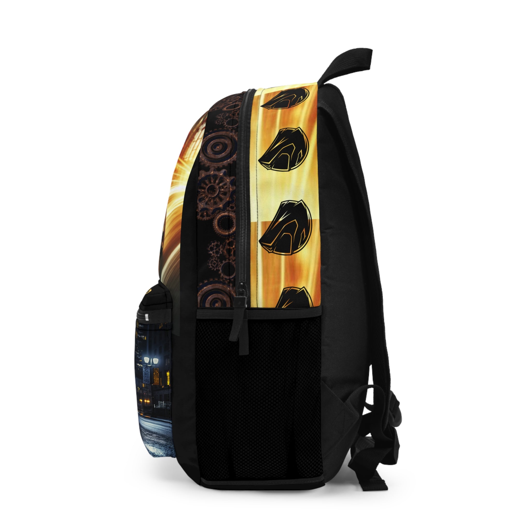 Speeding Motorcycle Rider Backpack | Custom Name Travel Bag