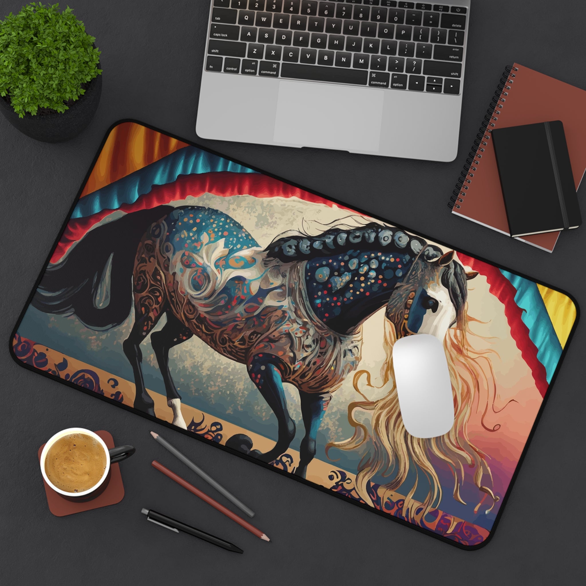 Bejeweled Horse Design Large Desk Mat