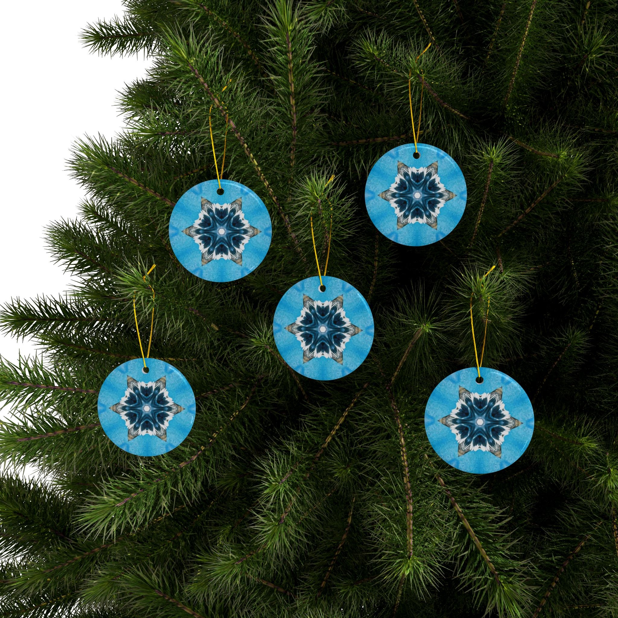 Blue Diamond Ceramic Ornaments 2-Sided Print (1pc, 3pcs, 5pcs, or 10pcs)