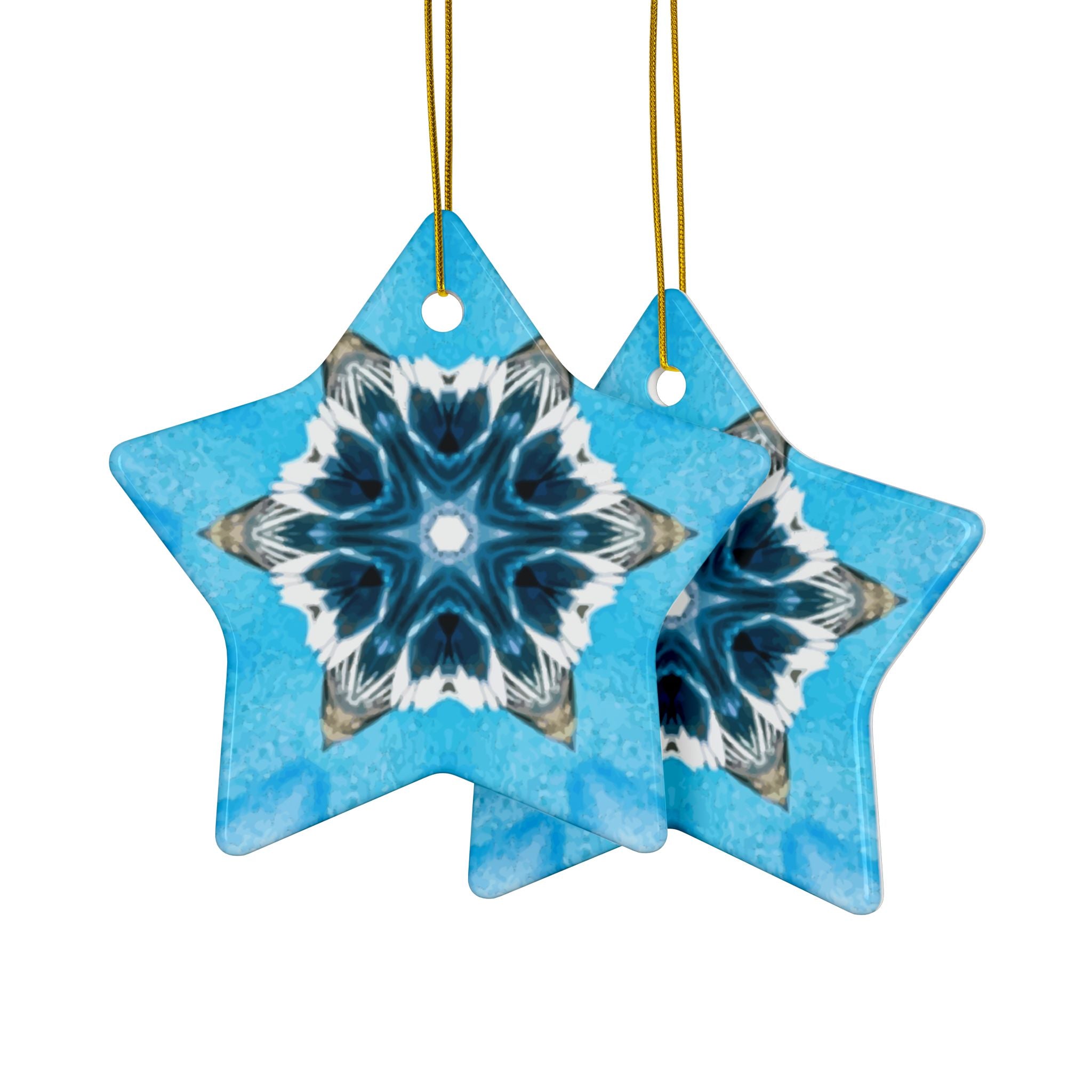 Blue Diamond Ceramic Ornaments 2-Sided Print (1pc, 3pcs, 5pcs, or 10pcs)