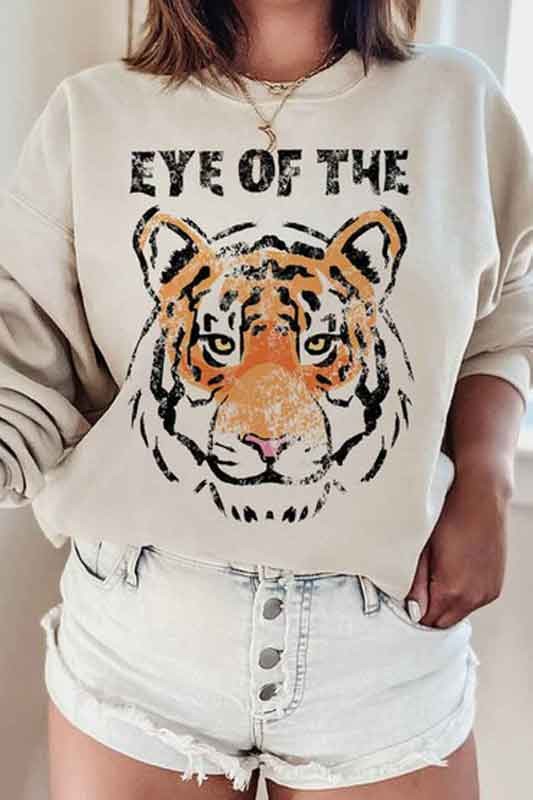 Women's Eye of the Tiger Oversized Graphic Sweatshirt